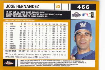 2002 Topps Chrome #466 Jose Hernandez Back