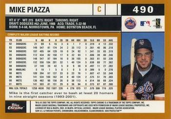 2002 Topps Chrome #490 Mike Piazza Back