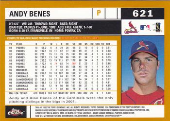 2002 Topps Chrome #621 Andy Benes Back