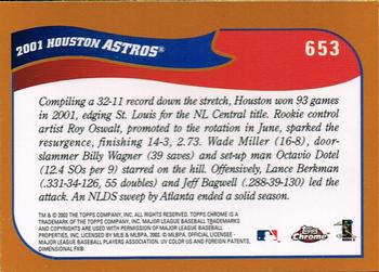 2002 Topps Chrome #653 Houston Astros Back