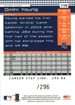 2004 Donruss - Stat Line Career #119 Dmitri Young Back