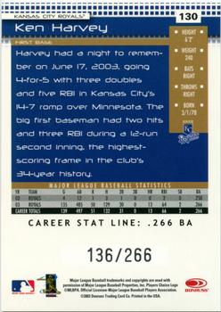 2004 Donruss - Stat Line Career #130 Ken Harvey Back