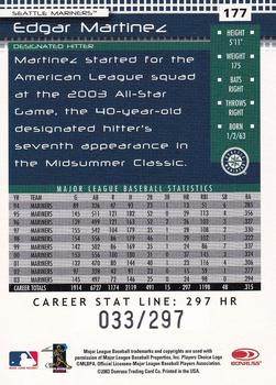 2004 Donruss - Stat Line Career #177 Edgar Martinez Back