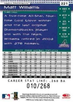 2004 Donruss - Stat Line Career #221 Matt Williams Back