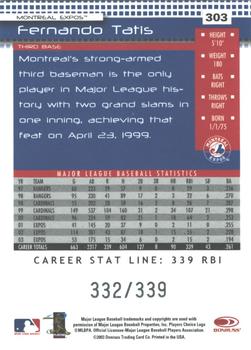 2004 Donruss - Stat Line Career #303 Fernando Tatis Back
