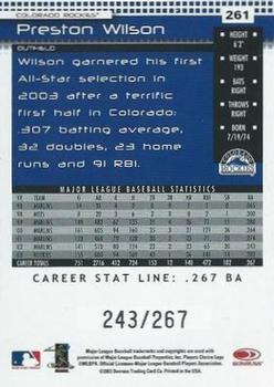 2004 Donruss - Stat Line Career #261 Preston Wilson Back