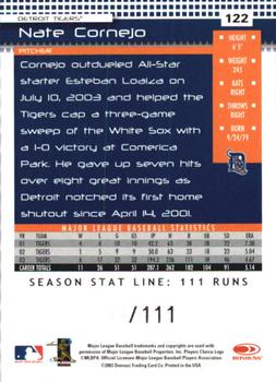 2004 Donruss - Stat Line Season #122 Nate Cornejo Back