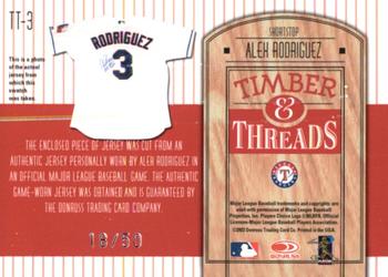 2004 Donruss - Timber & Threads #TT-3 Alex Rodriguez Back