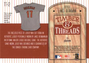 2004 Donruss - Timber & Threads #TT-12 Lance Berkman Back