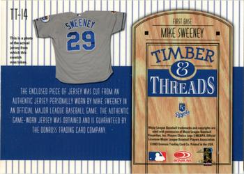 2004 Donruss - Timber & Threads #TT-14 Mike Sweeney Back