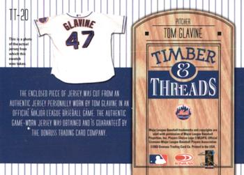 2004 Donruss - Timber & Threads #TT-20 Tom Glavine Back