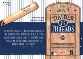 2004 Donruss - Timber & Threads #TT-33 Mike Piazza Back