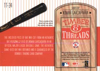 2004 Donruss - Timber & Threads #TT-34 Nomar Garciaparra Back