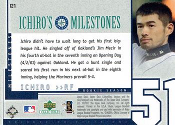 2001 Upper Deck Collectibles Ichiro Tribute to 51 #I21 Ichiro Suzuki Back