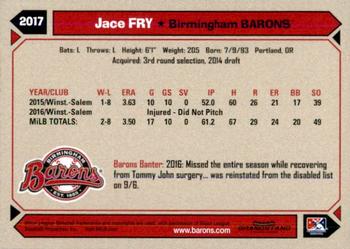 2017 Grandstand Birmingham Barons #NNO Jace Fry Back