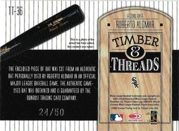 2004 Donruss - Timber & Threads Studio Series #TT-36 Roberto Alomar Back