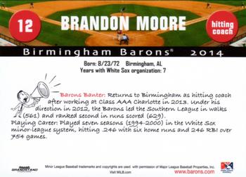 2014 Grandstand Birmingham Barons #NNO Brandon Moore Back