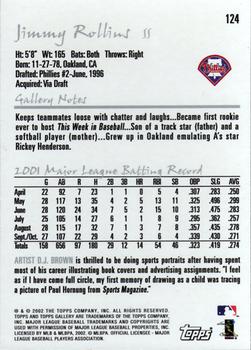 2002 Topps Gallery #124 Jimmy Rollins Back