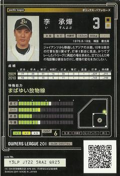 2011 Bandai Owner's League 06 #OL06055 Seung-Yeop Lee Back