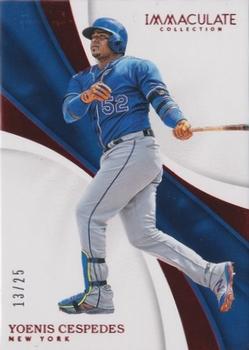 2017 Panini Immaculate Collection - Red #75 Yoenis Cespedes Front