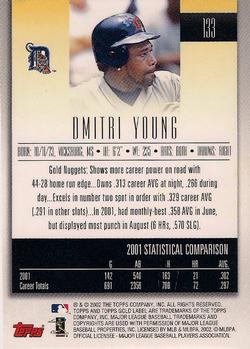 2002 Topps Gold Label #133 Dmitri Young Back