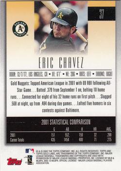 2002 Topps Gold Label #37 Eric Chavez Back