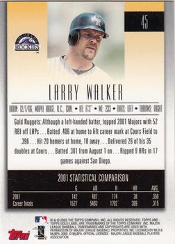 2002 Topps Gold Label #45 Larry Walker Back