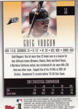 2002 Topps Gold Label #56 Greg Vaughn Back