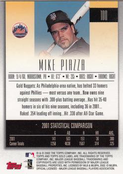 2002 Topps Gold Label #100 Mike Piazza Back