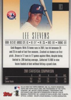 2002 Topps Gold Label #103 Lee Stevens Back
