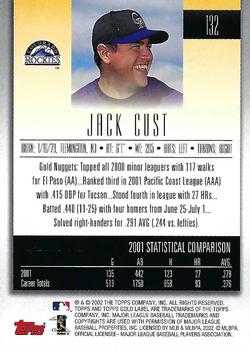 2002 Topps Gold Label #132 Jack Cust Back