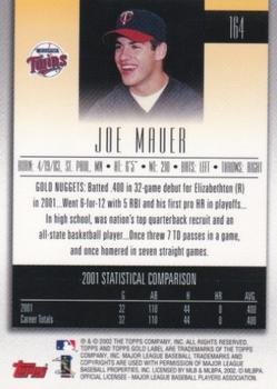 2002 Topps Gold Label #164 Joe Mauer Back