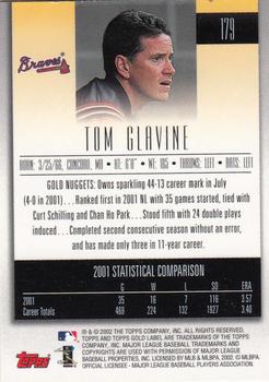 2002 Topps Gold Label #179 Tom Glavine Back