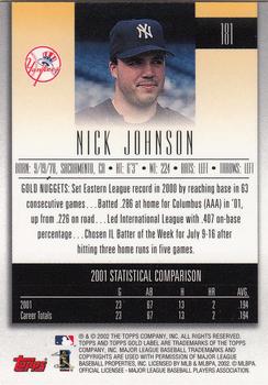 2002 Topps Gold Label #181 Nick Johnson Back