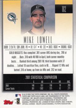 2002 Topps Gold Label #182 Mike Lowell Back