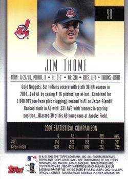 2002 Topps Gold Label #90 Jim Thome Back