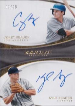 2017 Panini Immaculate Collection - Immaculate Dual Autographs #DA-SS Corey Seager / Kyle Seager Front