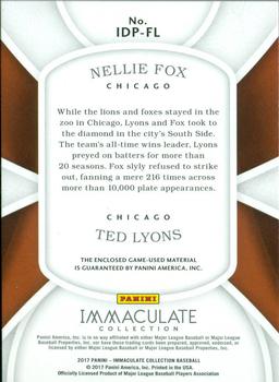 2017 Panini Immaculate Collection - Immaculate Dual Players #IDP-FL Nellie Fox / Ted Lyons Back
