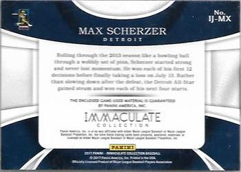 2017 Panini Immaculate Collection - Immaculate Jumbo Patch #IJ-MX Max Scherzer Back