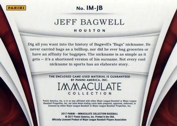 2017 Panini Immaculate Collection - Immaculate Material #IM-JB Jeff Bagwell Back
