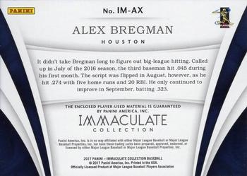 2017 Panini Immaculate Collection - Immaculate Material Blue #IM-AX Alex Bregman Back