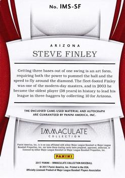 2017 Panini Immaculate Collection - Immaculate Material Signatures #IMS-SF Steve Finley Back