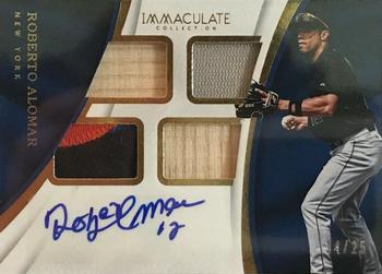 2017 Panini Immaculate Collection - Immaculate Quad Material Autographs #QMA-RA Roberto Alomar Front