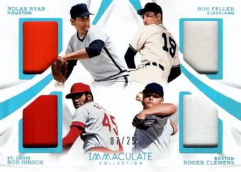 2017 Panini Immaculate Collection - Immaculate Quad Players Blue #IQP-RFGC Nolan Ryan / Bob Feller / Bob Gibson / Roger Clemens Front