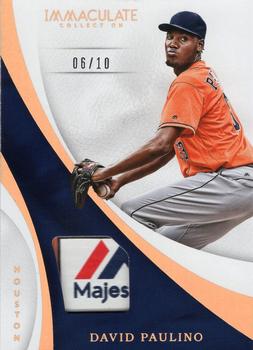 2017 Panini Immaculate Collection - Immaculate Swatches Laundry Tag #S-DP David Paulino Front