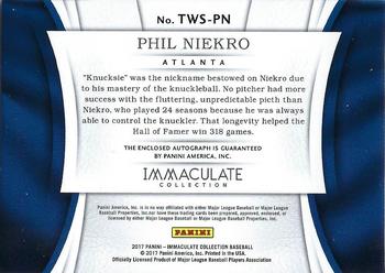 2017 Panini Immaculate Collection - Immaculate Tweed Weave Signatures #TWS-PN Phil Niekro Back