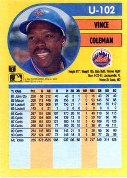 1991 Fleer Update #U-102 Vince Coleman Back