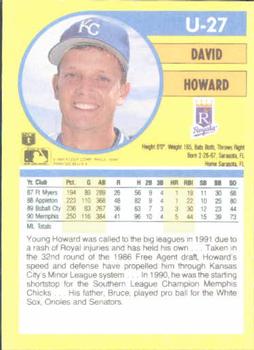1991 Fleer Update #U-27 David Howard Back
