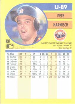 1991 Fleer Update #U-89 Pete Harnisch Back
