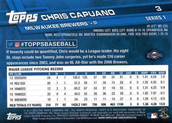 2017 Topps - All-Star Game 2017 #3 Chris Capuano Back